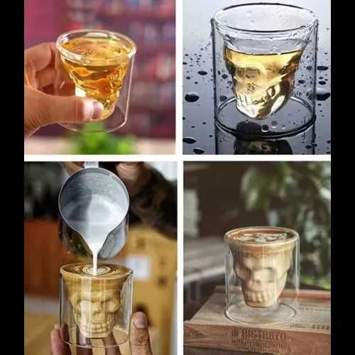 Ефектни чаши за уиски във формата на череп - комплект 4 бр