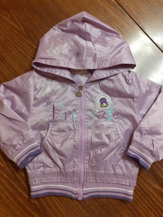 Детско яке в лилаво с две шапки