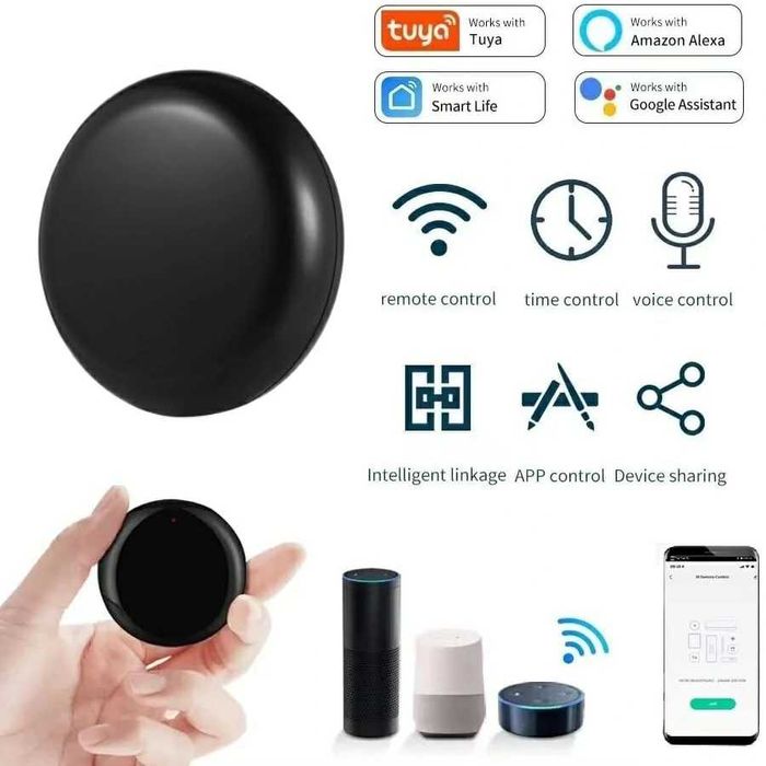 Telecomanda smart IR WiFi Tuya TV AC aplicatie aer conditionat telefon