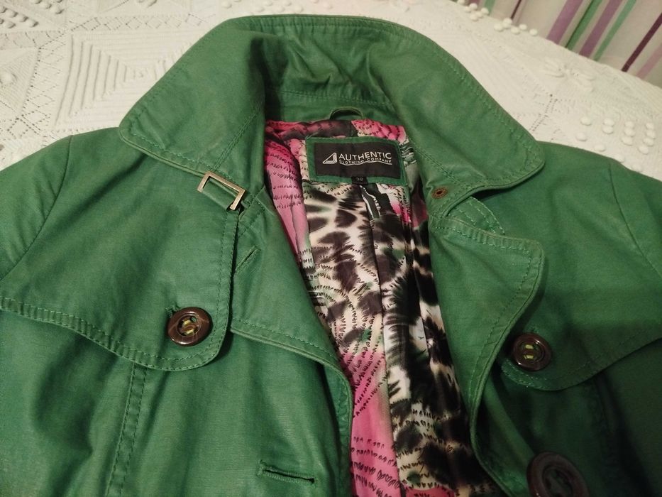 Зелен шлифер/манто - № 38, промазана материя