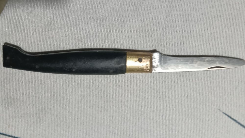 Briceag Sardinian Conaz Pattada-Guler Alamă Gravat Manual -Corn De Bivol