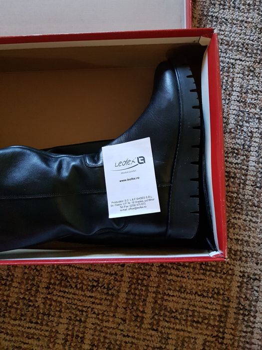 Cizme peste genunchi din piele naturala noi , cu talpa ortopedica