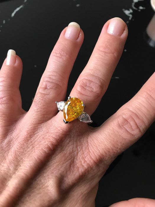 Inel Argint 925 cu Pietre Semipretioase Citrin si Topaz Antichizat