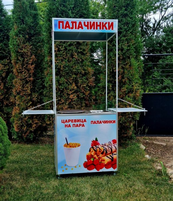 Количка за царевица на пара.Количка за палачинки