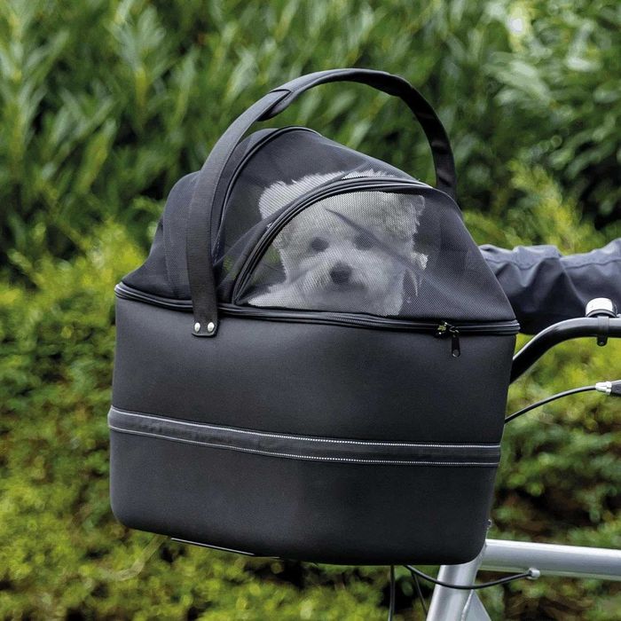 TRIXIE , Cos frontal de bicicleta pentru animale de companie , 41 x 47 x 29 cm, Negru