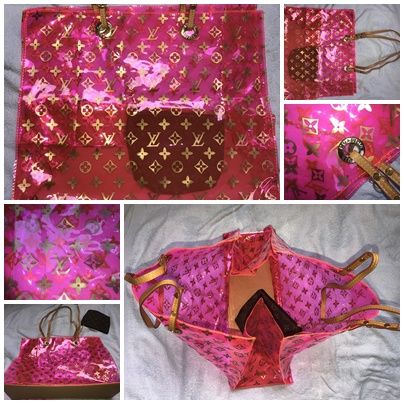 Geanta dama plaja silicon portofel roz verde neon