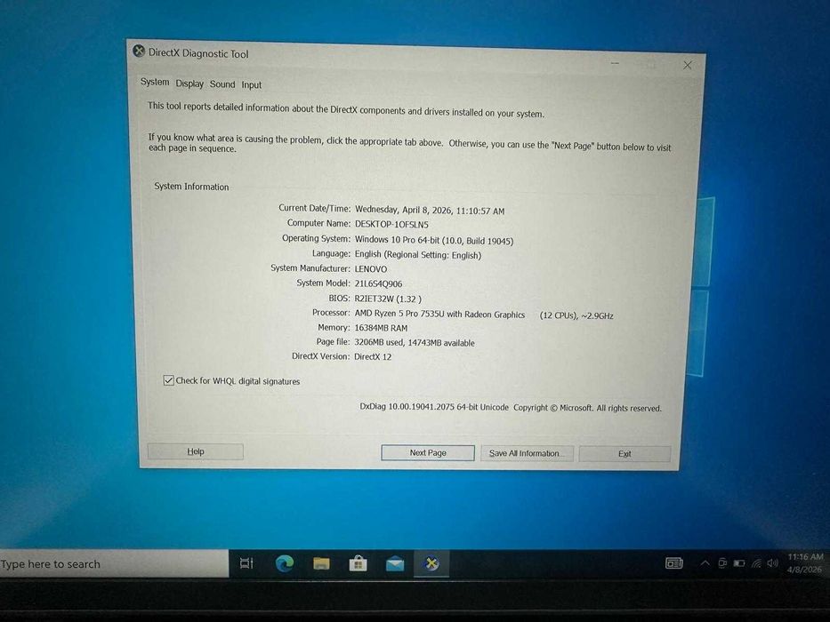 Laptop Lenovo ThinkPad Gen 5 L14 AMD Ryzen 5 PRO 7535U 512Gb ProMax Amanet