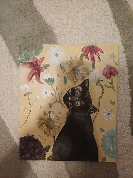 Pictură pisică neagră