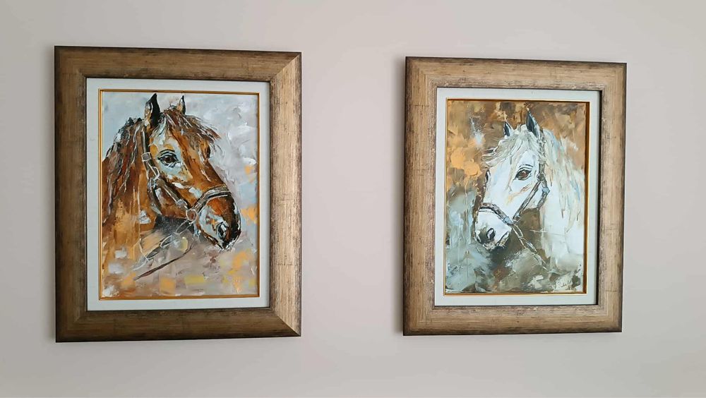 Картина “Кон бял/кафяв”