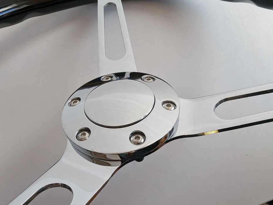 Волан Класически Дървен Винтидж 38см Нов Махагонов Хромиран Черен