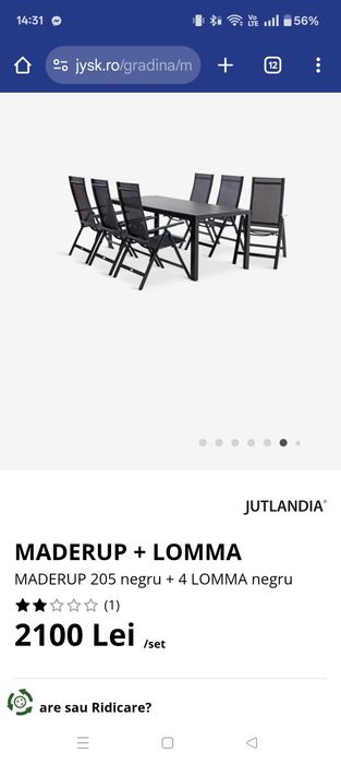 Set Masa de terasa + 4 scaune