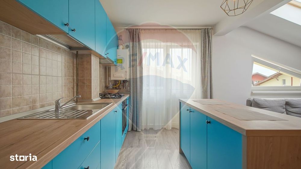 Apartament 2 camere, 53 mp, open space, mobilat&utilat, Sânpetru