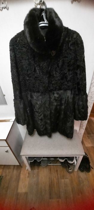 Шуба норка+каракуль