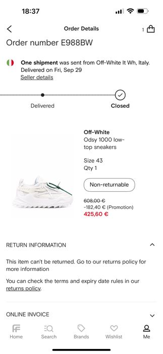Оригинални обувки OFF WHITE ODSY 1000 - 43 номер