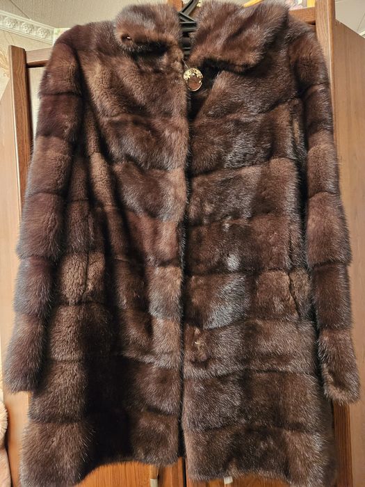 Норковая шуба с капюшоном