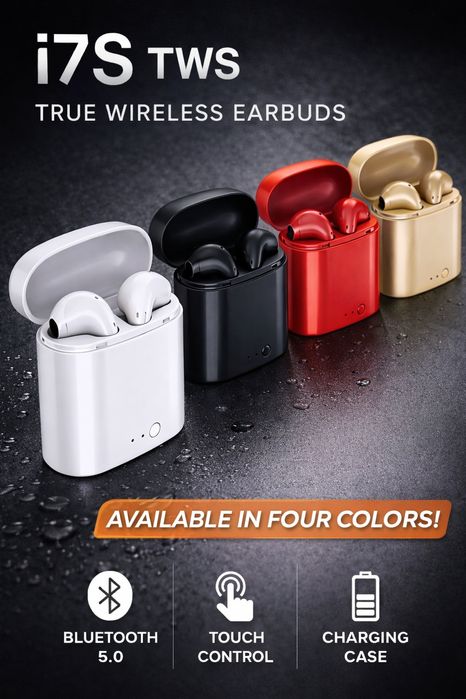 Беспроводные наушники i7S TWS — Стильные, удобные, новые!