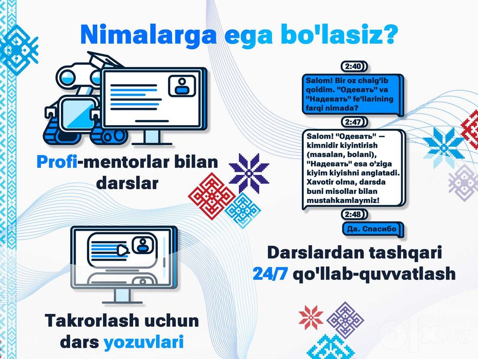 Rus tili darslari, onlayn, noldan tayyorlaymiz!