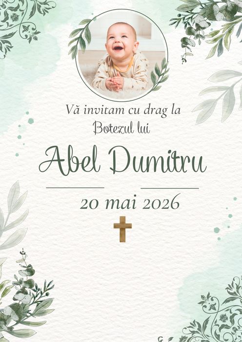 Invitații digitale personalizate botez, nuntă, aniversări – 30 lei