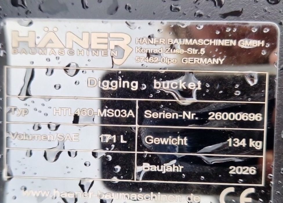 Cupa excavator 60cm NOUA Haner MS03 Lehnhoff (3 - 5 Tone) 134kg