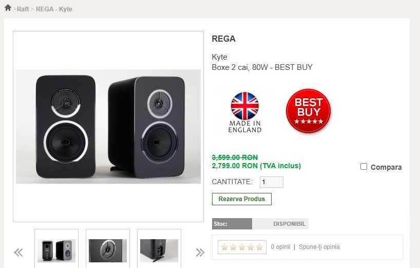 Sistem Hi-Fi amplificator Rega iO și boxe Kyte, ca și nou