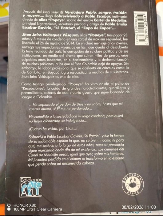 Carte originala "Sobreviviendo a Pablo Escobar"
