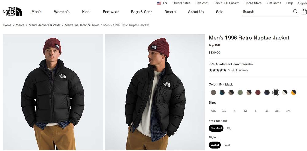 Geaca The North Face 1996 Retro Nuptse - Originala (XS)