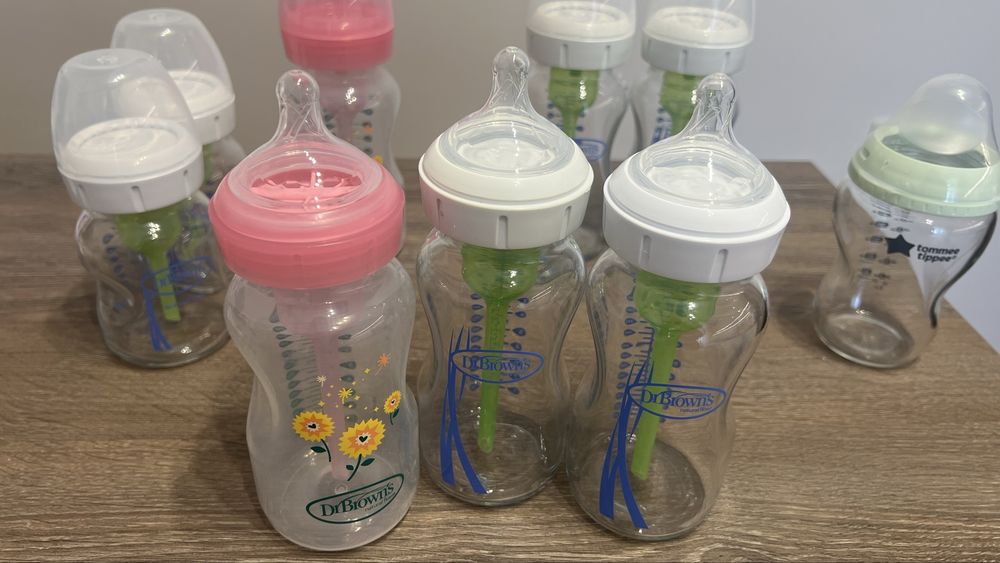 Стъклени шишета Dr. Browns и Tommee tippee