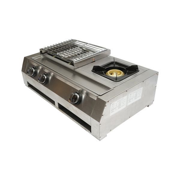 Къмпинг барбекю със скара 2 горелки и 1 зона за готвене 676x400х185 мм