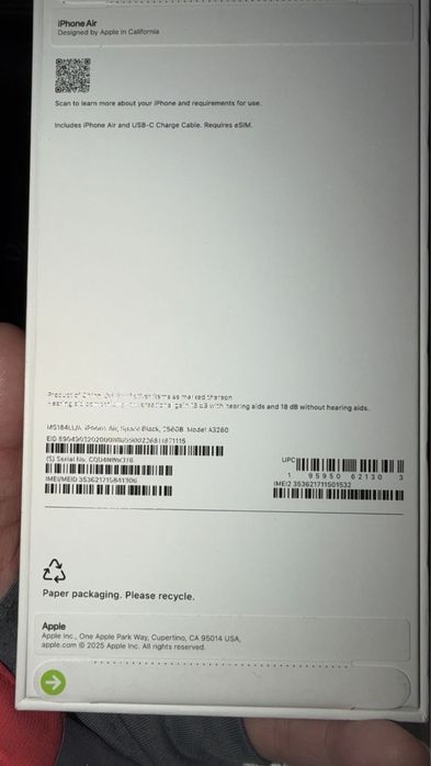 Айфон Эйр в наличии