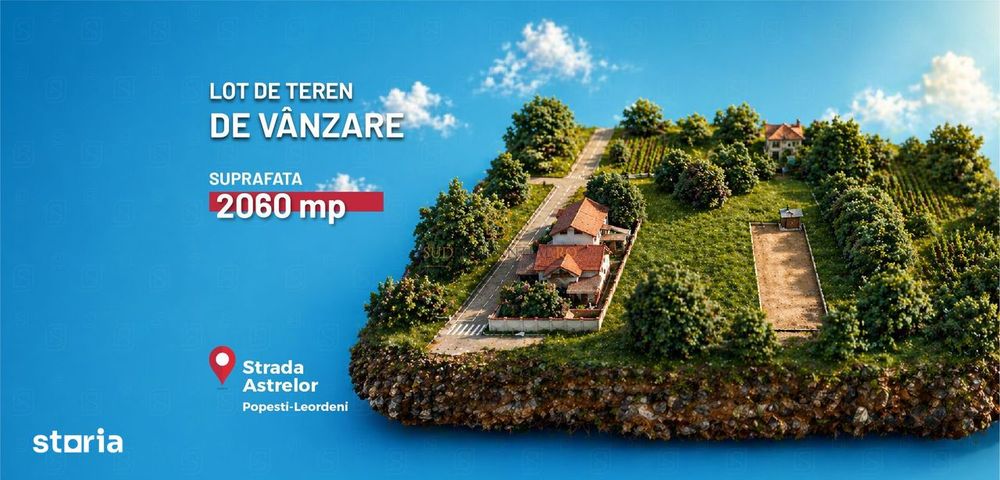 Teren 2060mp, Proiect autorizat P+3, 35 apartamente, Popesti-Leordeni
