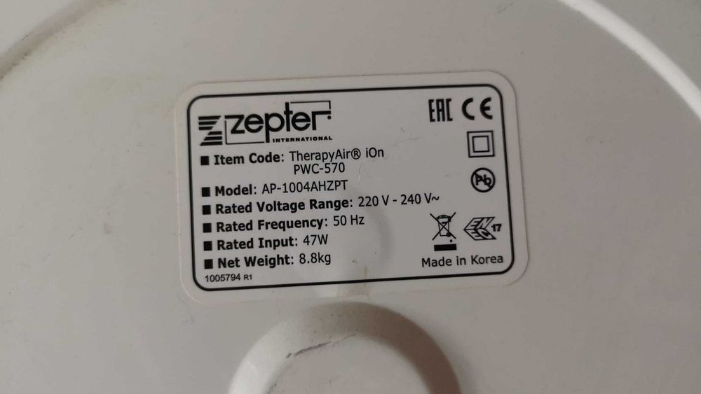 zepter therapy air purificator filtru ioni