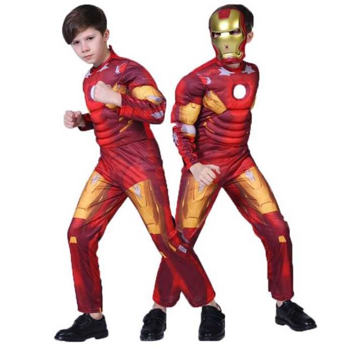 Детски костюм на Железния човек с мускули и маска + ПОДАРЪК йо йо