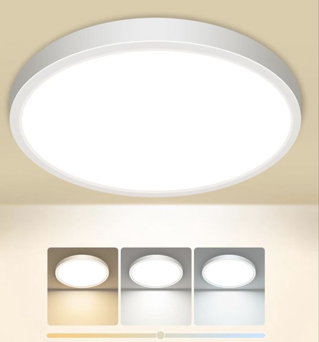 Lampă de tavan slochi LED, plată, 3 culori