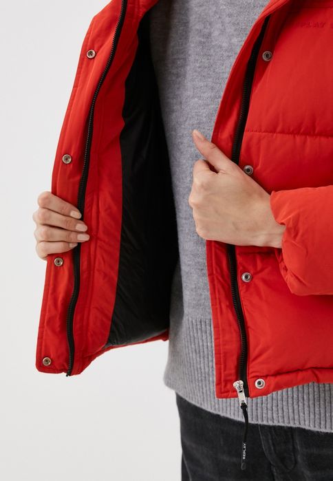 Оригинално дамско яке Replay XS S ново зимно червено пухено