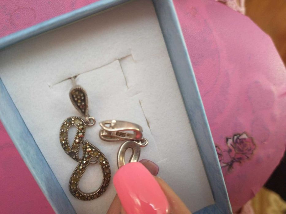 Сребърни обеци висящи