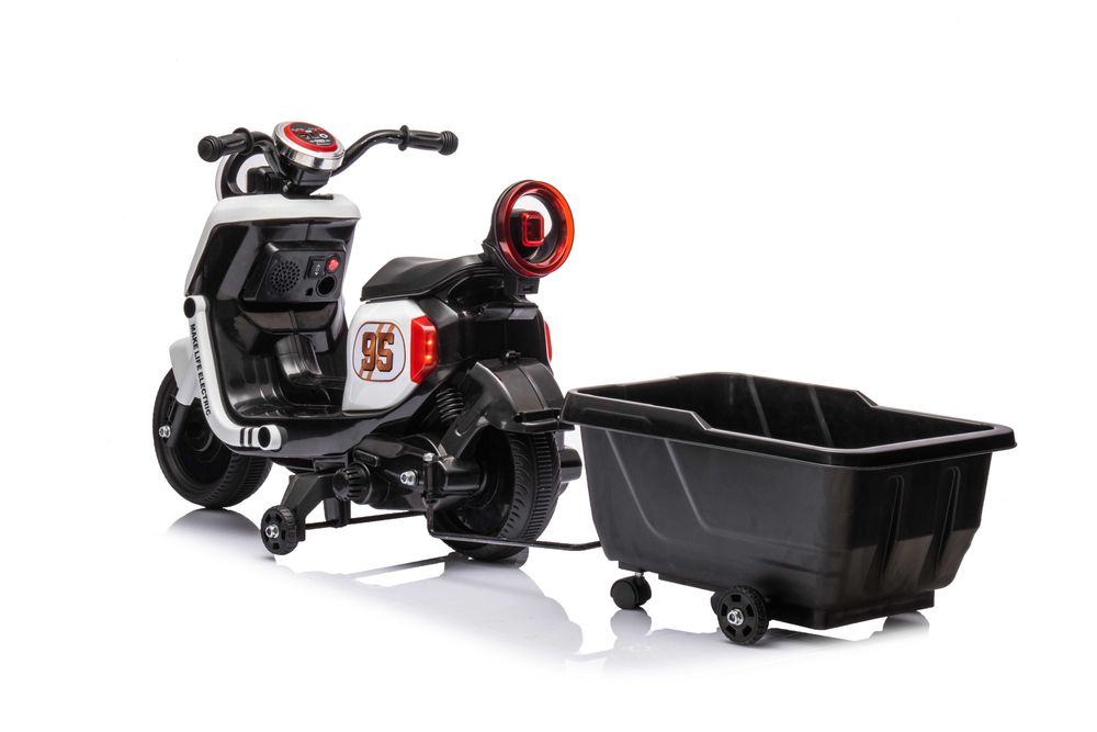 Scuter electric cu remorca, telecomanda Kinderauto BJBTK3 2x 35W White