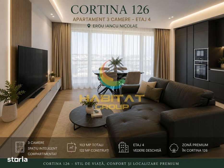 Vânzare Apartament 3 camere Cortina 126 Pipera Iancu Nicolae — fotografia 1
