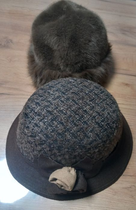 Palarie stofa si caciula blanita