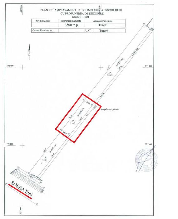 Teren intravilan 1.000 mp în Tureni – Ideal construcție casă
