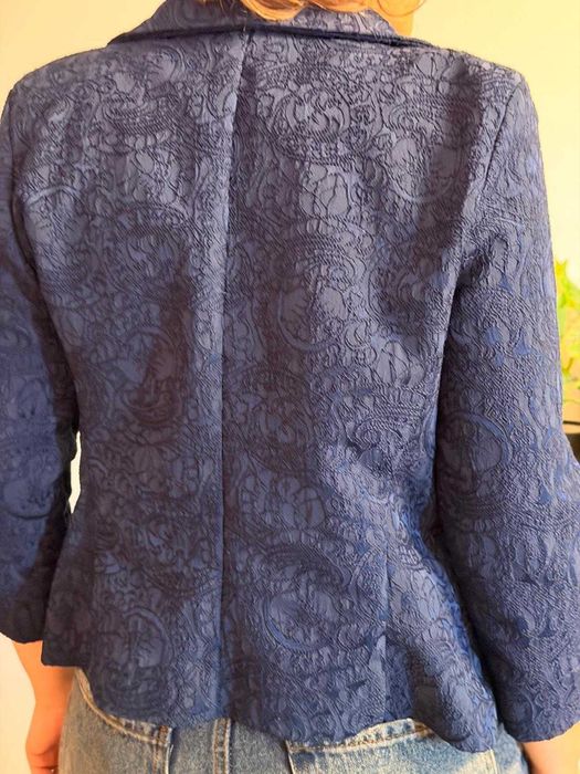 Sacou elegant cu maneca trei sferturi, bleumarin