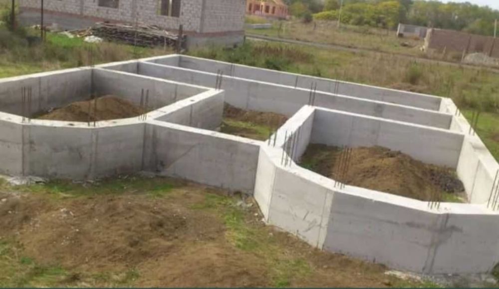 Заливка бетона.  Опалубка