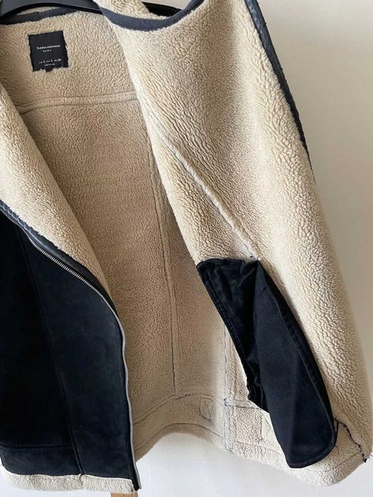 Zara дебело кожено палто  Biker Jacket яке/палто с подплата