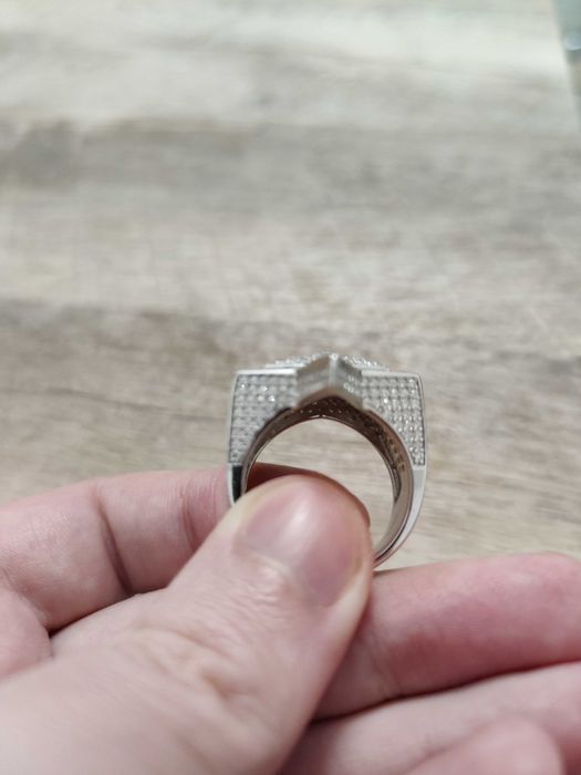 Vand Inel Model Stea Din Ag 925 Cu Pietre Moissanite VVS1