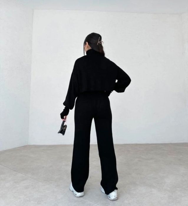 Черен топъл сет от 2 части