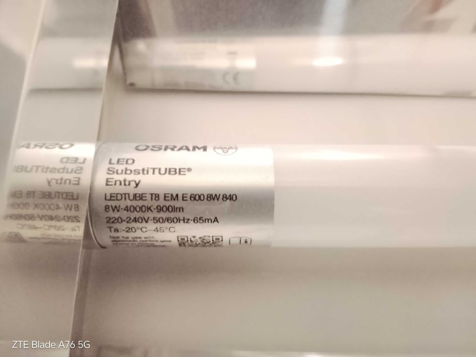 8 бр. Растерни LED лампи 60х60 с пури OSRAM 4000K (за офис, магазин, гараж)