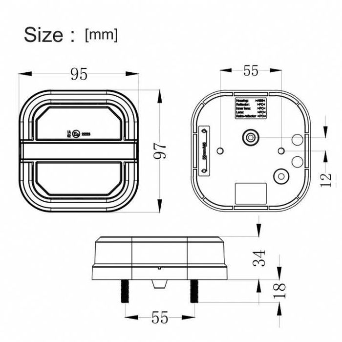 Комплект неонови стопове за бус,тир,ремарке,каравана,платформа и др
