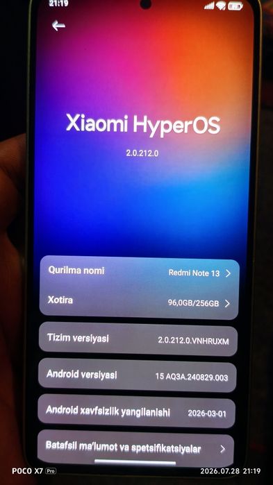 Redmi note 13 8+8/256