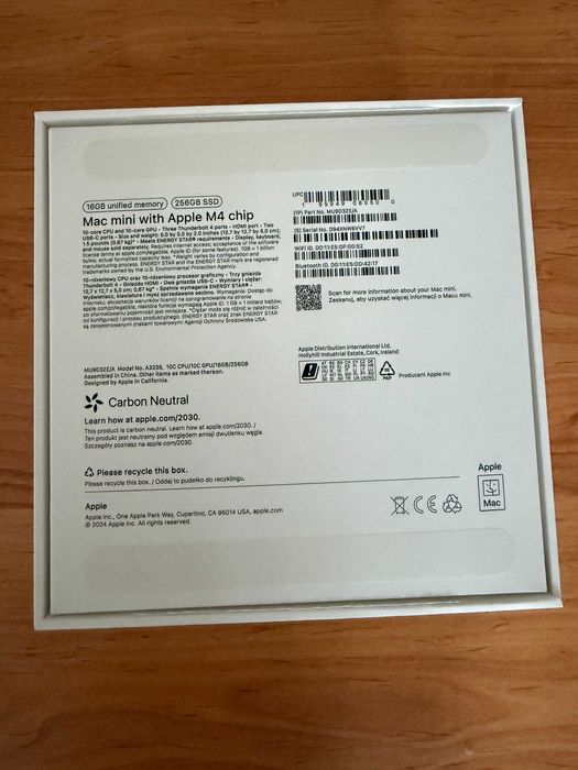 Mac Mini M4 256GB 16GB RAM