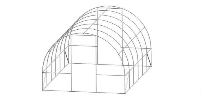 Solar de grădină 6x4x2.5m, polietilenă 240 g/m2, rezistentă la UV, țeavă 32 * 1.2mm
