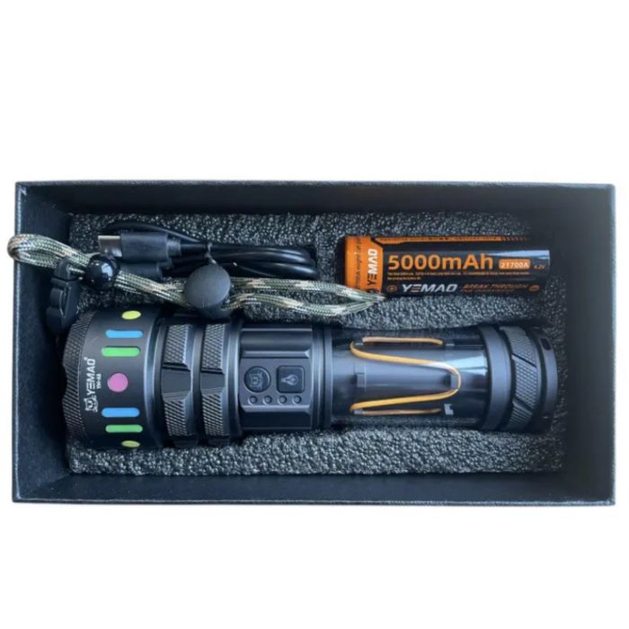 LED мощен фенер YEMAO YM-A5 – 3000 лумена, ZOOM и PowerBank